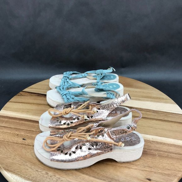 Esprit Blue Gold Strappy Sandals - 2 Pack - Little Girls Size 13 - Picture 2 of 7